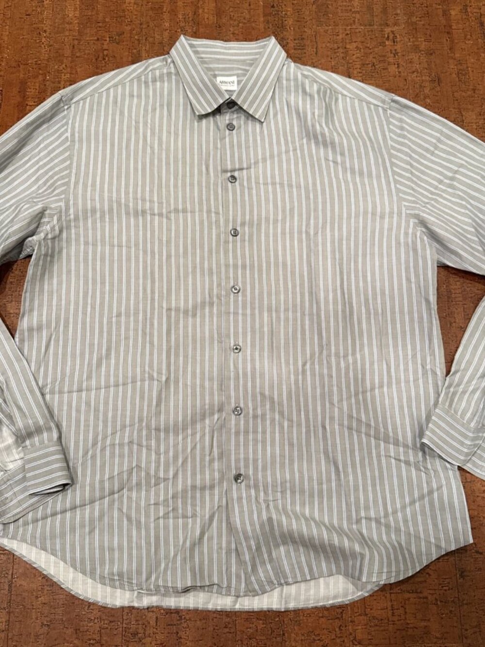Armani Collectizoni XXL Striped Long Sleeve Button Dress Shirt